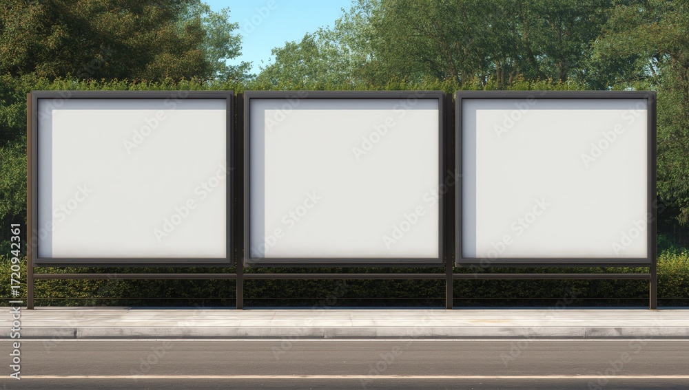 Fototapeta premium Empty blank outdoor advertising billboards 