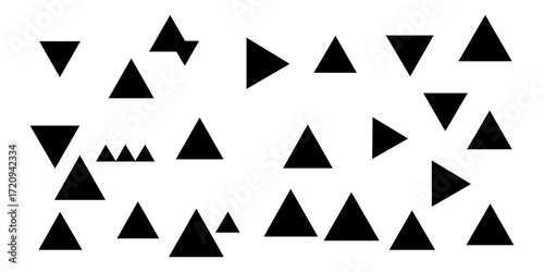 Canvastavla Minimalist Black Triangle Geometric Shape Arrangement on White Background Patter