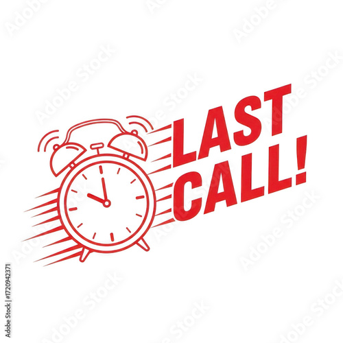 Wallpaper Mural Urgent last call alarm clock graphic for time sensitive announcements and sales isolated on transparent background Torontodigital.ca