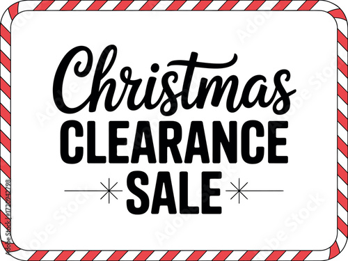 Festive Christmas clearance sale announcement with decorative border