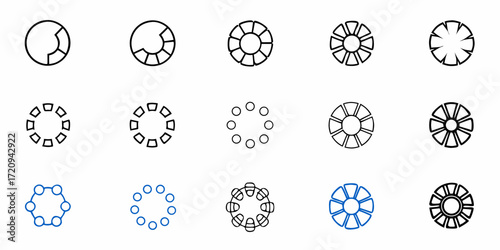 Collection of loading icons and progress indicators for web design, app development, and user interface elements, modern design