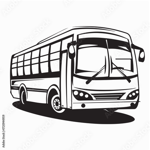 Tour Bus Vector Graphic with Modern and Minimalist Design vector