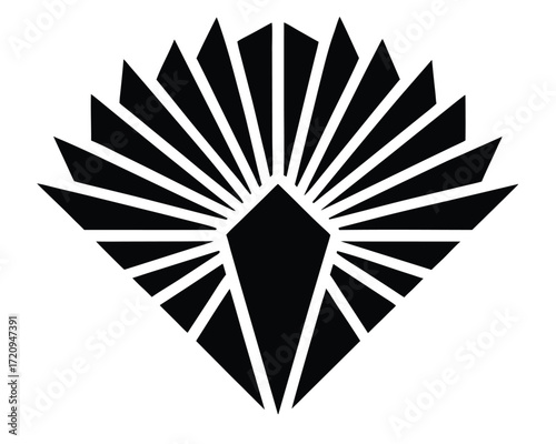 glory rays vector Illustration on black color and white background