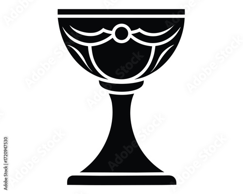 golden chalice vector Illustration on black color and white background