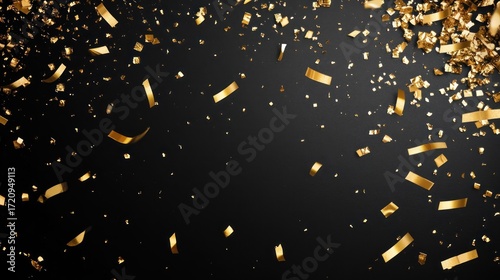 Luxury Retirement Party Invite Banner - gold confetti, black tie aesthetic, invitation message