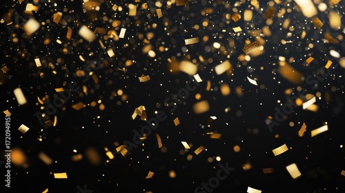 Luxury Retirement Party Invite Banner - gold confetti, black tie aesthetic, invitation message