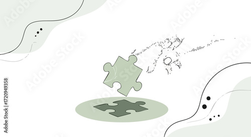 A hand placing a puzzle piece into its corresponding shadow, symbolizing problem-solving and completion.