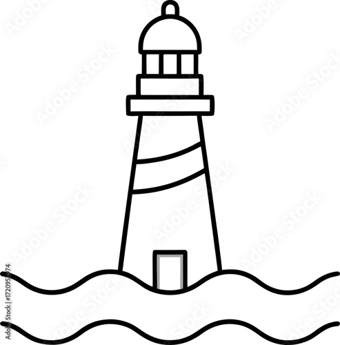 lighthouse silhouette vector