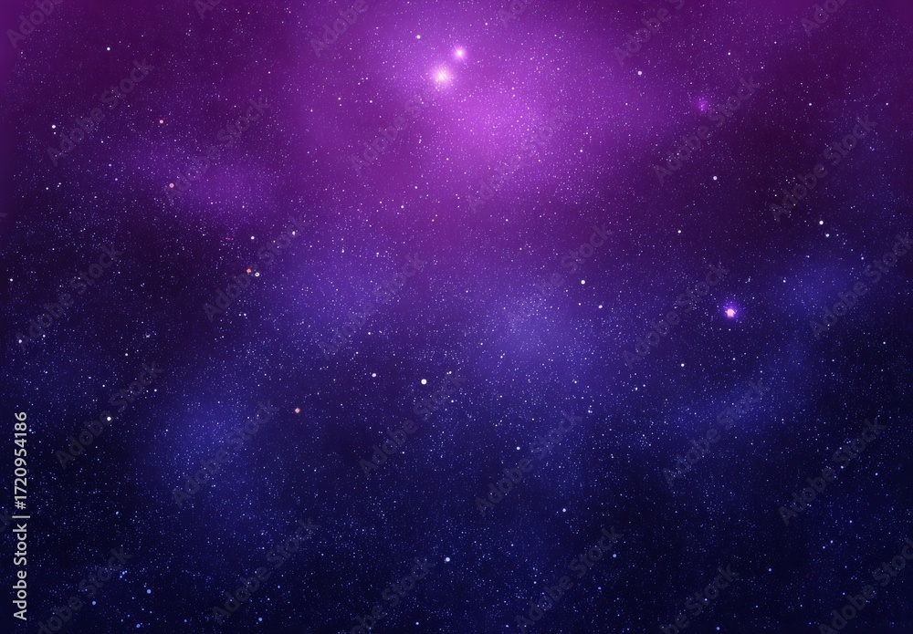 Fototapeta premium Purple and Blue Nebula Galaxy with Stars Background.