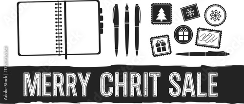 holiday planning with festive stationery and sale announcement