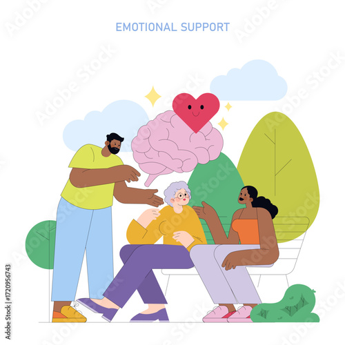 Emotional Support Vector Illustration of Supportive Interaction