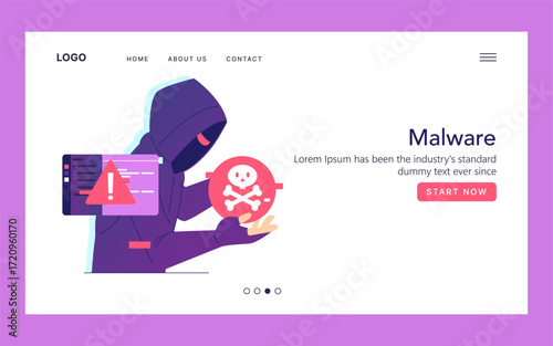 Hacker Unleashes Malware in Vector Illustration