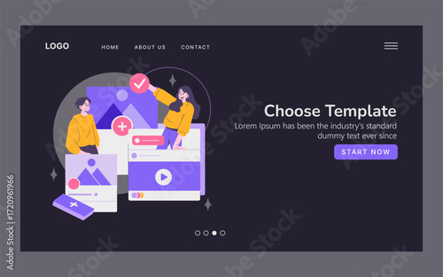 Website Template Selection Vector Illustration