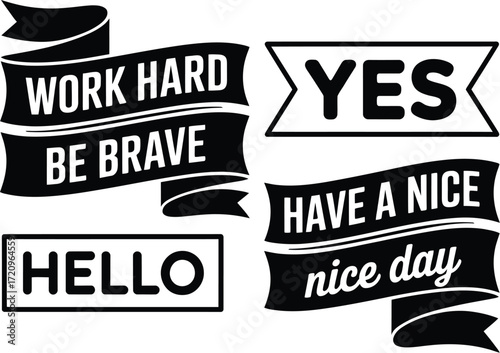 Motivational banners with positive messages for inspiration and greeting