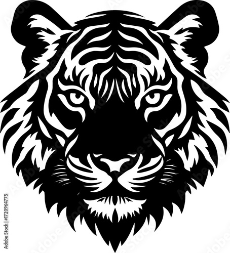 Wallpaper Mural Tiger Head silhouette vector illustration Torontodigital.ca