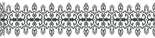 Black border, seamless pattern for fabric, vintage pattern.