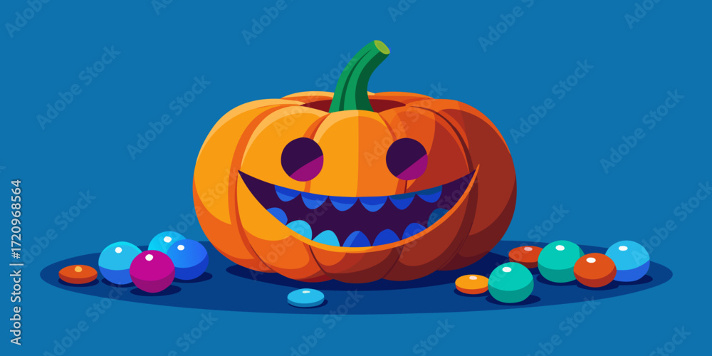 Fototapeta premium halloween pumpkin with a pumpkin