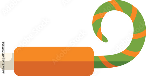 Colorful party blower making a festive sound for celebrating a birthday, new year's eve or any kind of celebration