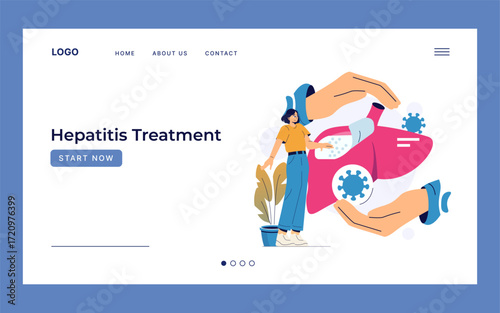 Hepatitis Treatment Concept Vector with Doctor Consultation