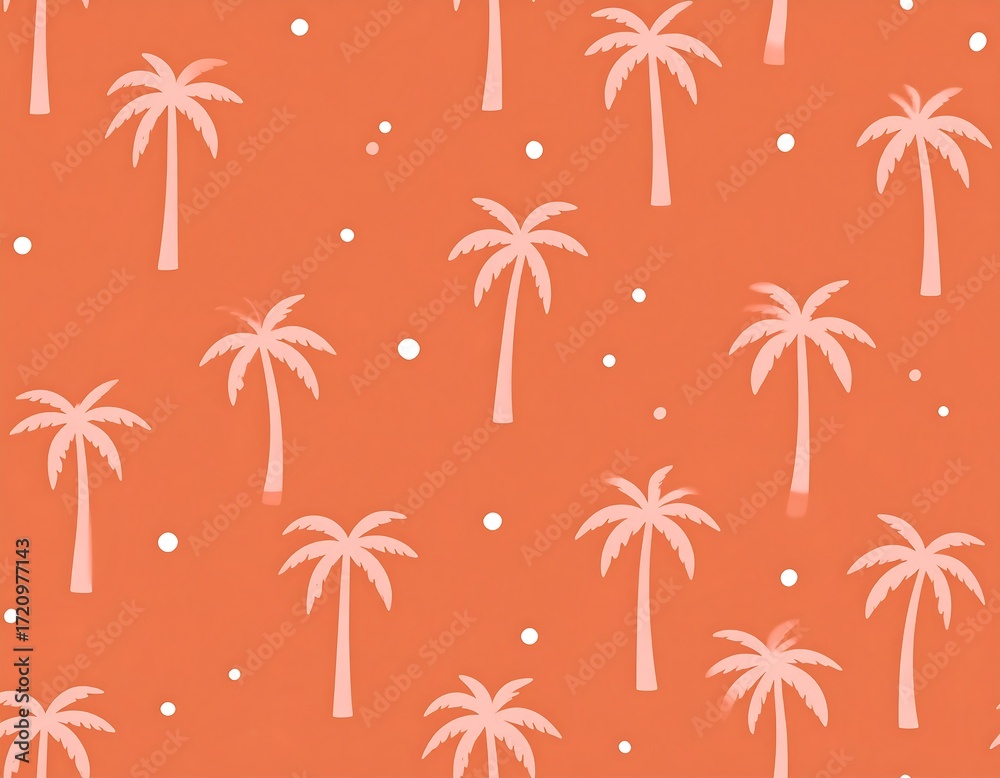 Obraz premium Coral-toned palm tree pattern