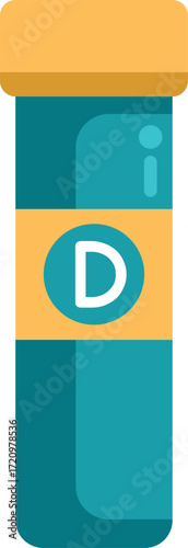 Medical test vial containing a sample for vitamin d analysis, symbolizing health and wellness