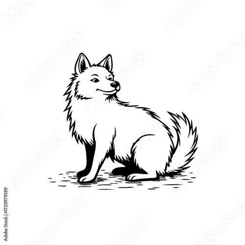 Monochrome illustration showcasing an animal's profile a captivating blend of innocence with