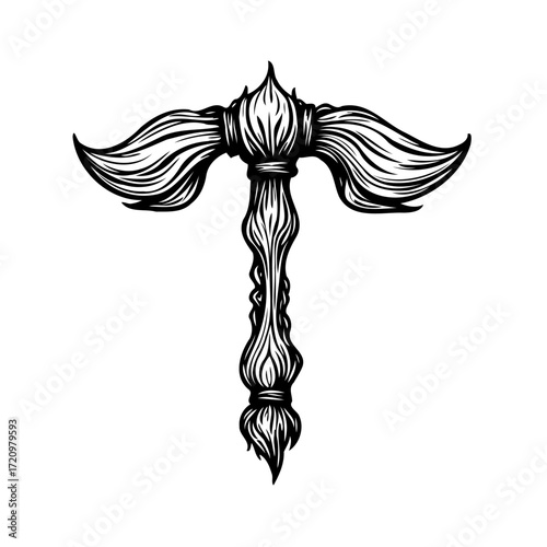 Monochrome initial letter creation showcasing artistic brushstroke techniques in an abstract