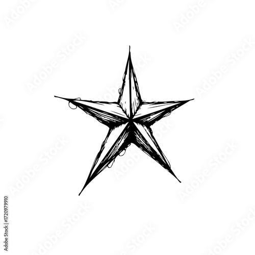 Monochrome stellar sketch displaying a lone star figure against a plain backdrop creates aesthetic