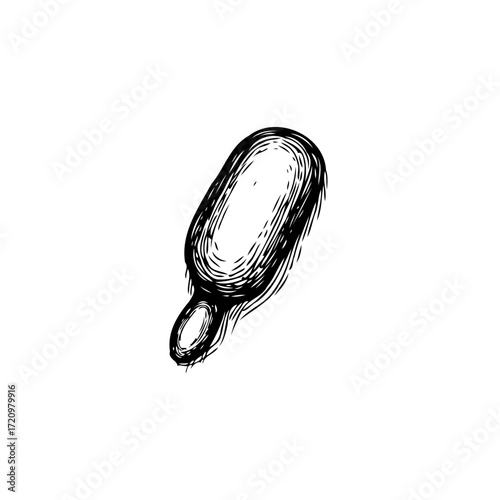 Monochrome stick ice cream drawing on pure background an illustration of a vintage dessert concept