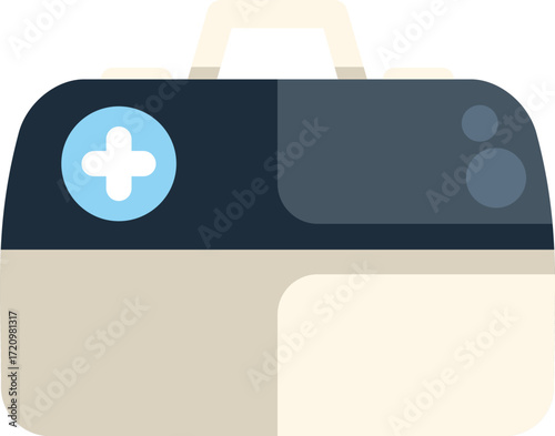 First aid kit closed showing cross symbol, representing medical care and emergency preparedness