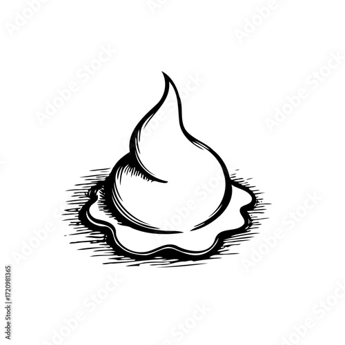 Simple hand drawn meringue illustration creates vintage charm and evokes culinary appeal with its