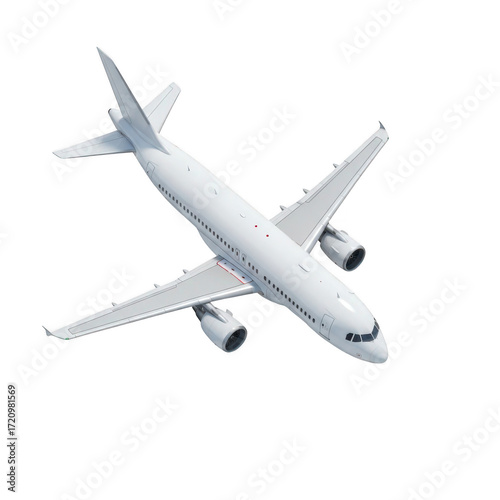 3d modern passenger jetliner in flight conceptual illustration for aviation industry and travel transparent background
