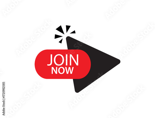 join now sign on white background	