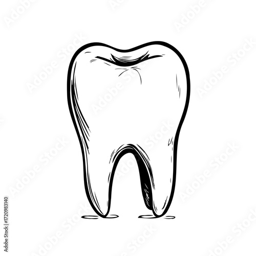 Stylized tooth illustration showcasing dental health and care for strong oral hygiene awareness
