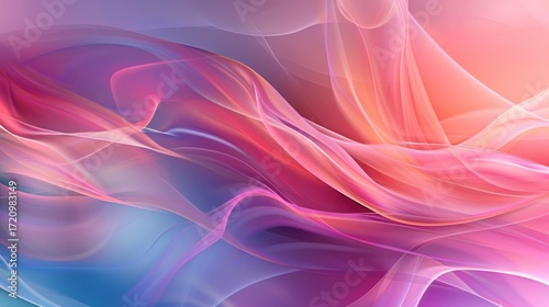 A colorful abstract background featuring a mix of pink, purple, and blue hues with smooth, flowing lines and waves.