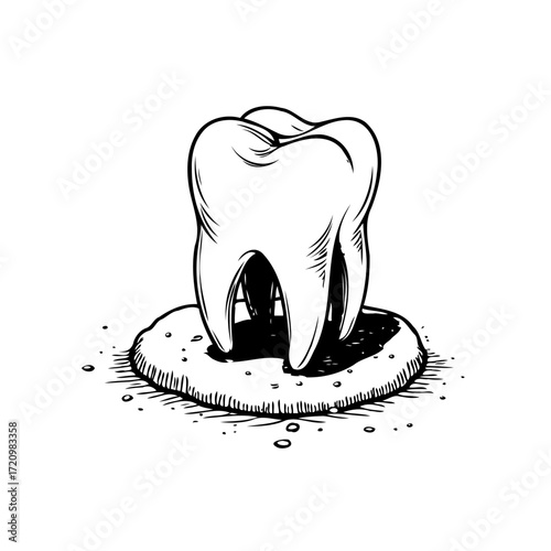 Tooth decay illustration representing unhealthy eating habits affecting dental hygiene and oral