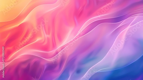 Abstract colorful fluid waves with a gradient of pink, purple, and yellow hues.