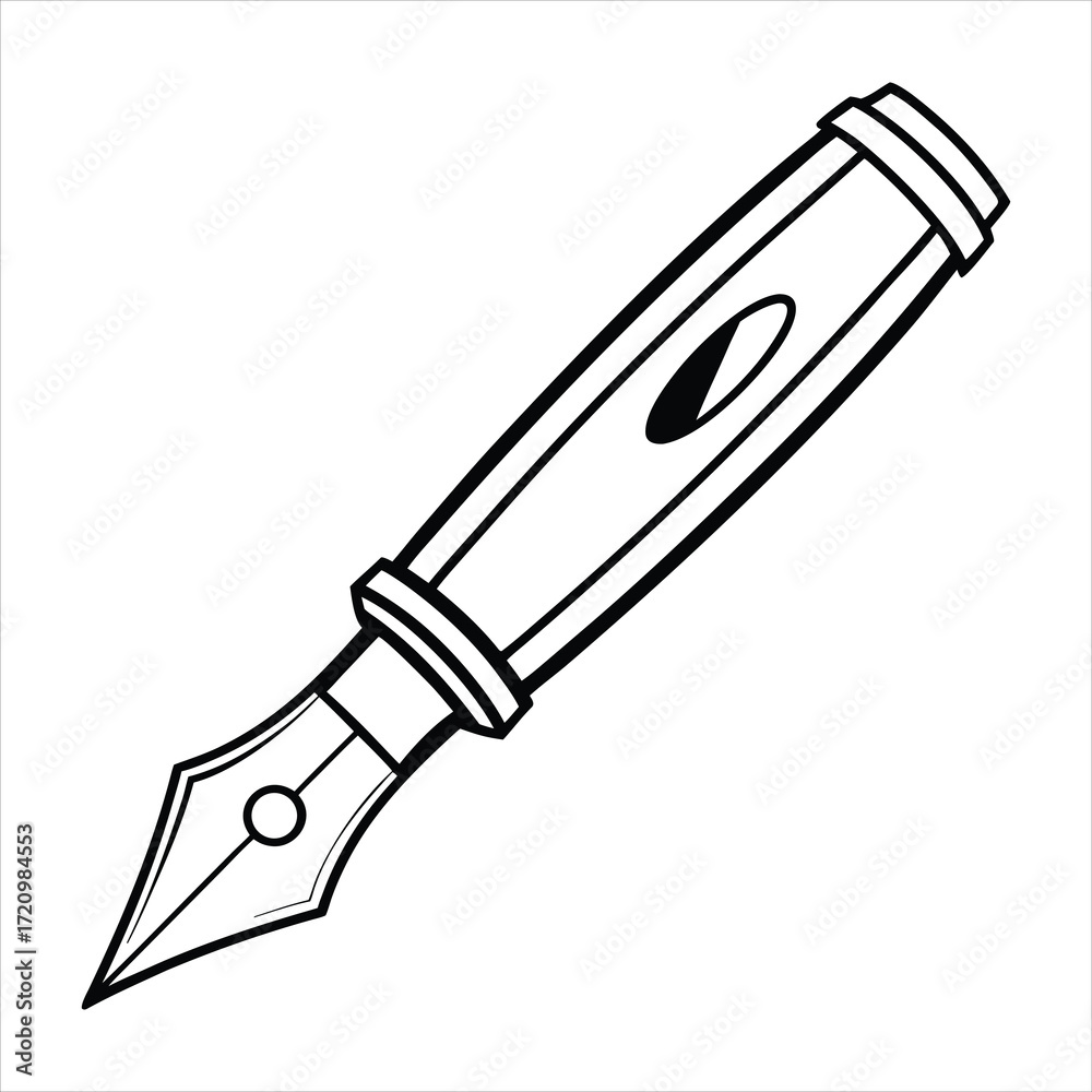 Obraz premium Fountain pen nib writing instrument vector
