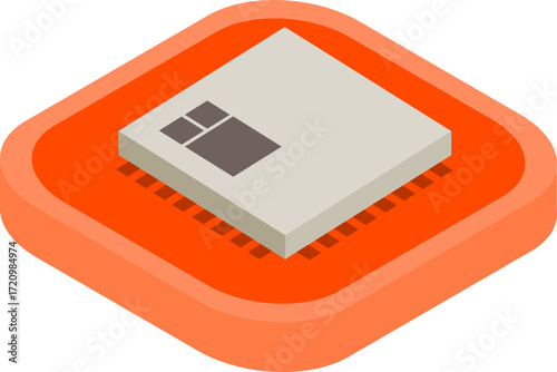 Semiconductor Chip Production Isometric Icons – Microchip Manufacturing and Electronics Industry