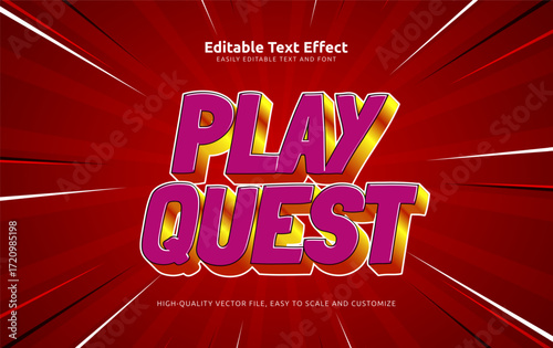 play quest editable text effect