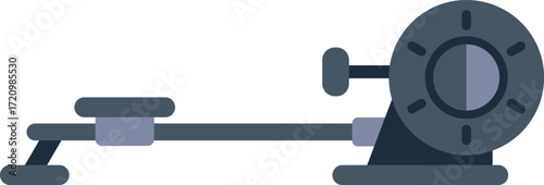Gym rowing machine providing a cardiovascular workout