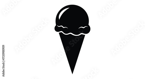 Ice cream cone icon, a sweet dessert treat