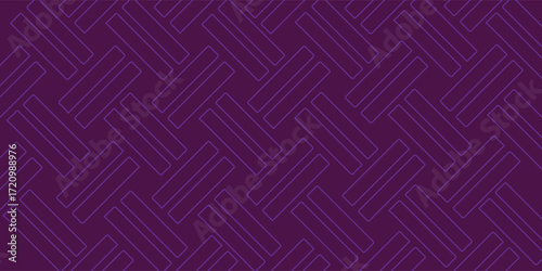 A repeating geometric pattern composed of interwoven rectangular shapes in shades of purple.