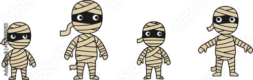 Funny Mummy Kids – Cute Wrapped Characters for Halloween