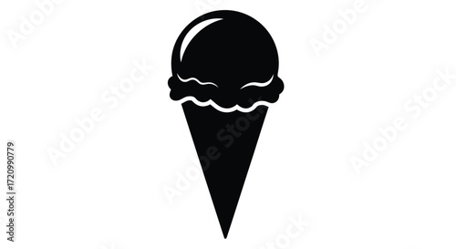 Ice cream cone silhouette, showing a single scoop