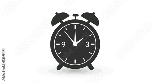 Black alarm clock showing time for reminder