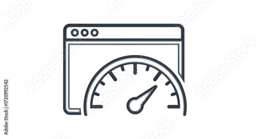 Website speed test showing performance meter