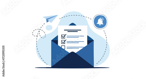 Receive important notifications and complete tasks with this modern email checklist and alert system design