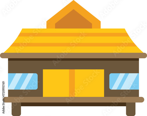 Asian style house representing traditional architecture, perfect for travel and culture projects