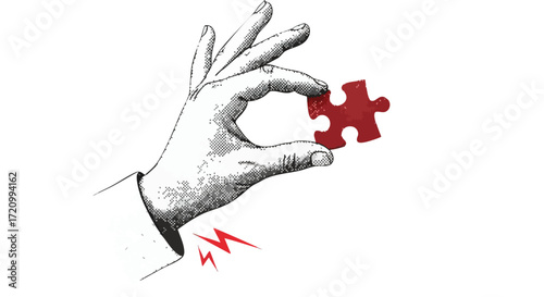 Business strategy success finding the missing piece solution, critical connection and problem-solving to achieve goals